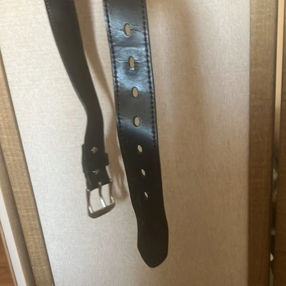 Men’s Black Belt with Silver Buckle 50/52